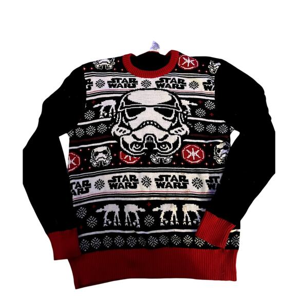 Star Wars Stormtrooper Ugly Christmas Sweater | Medium | Black & Red - Picture 1 of 4